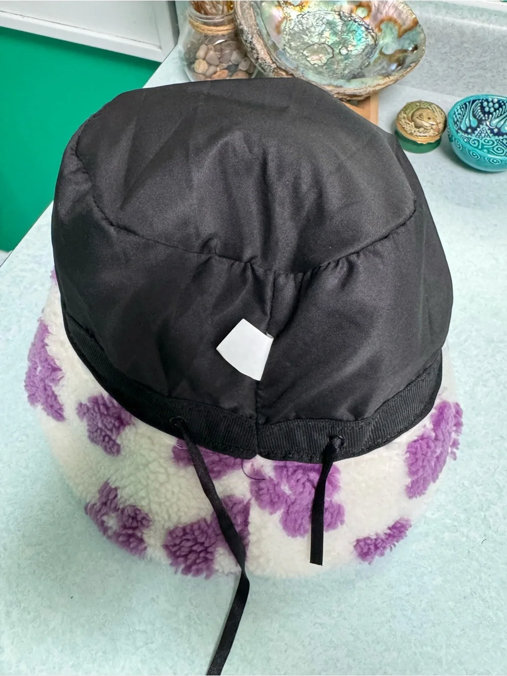 Purple Floral Sherpa Bucket Hat - Picture 4 of 4